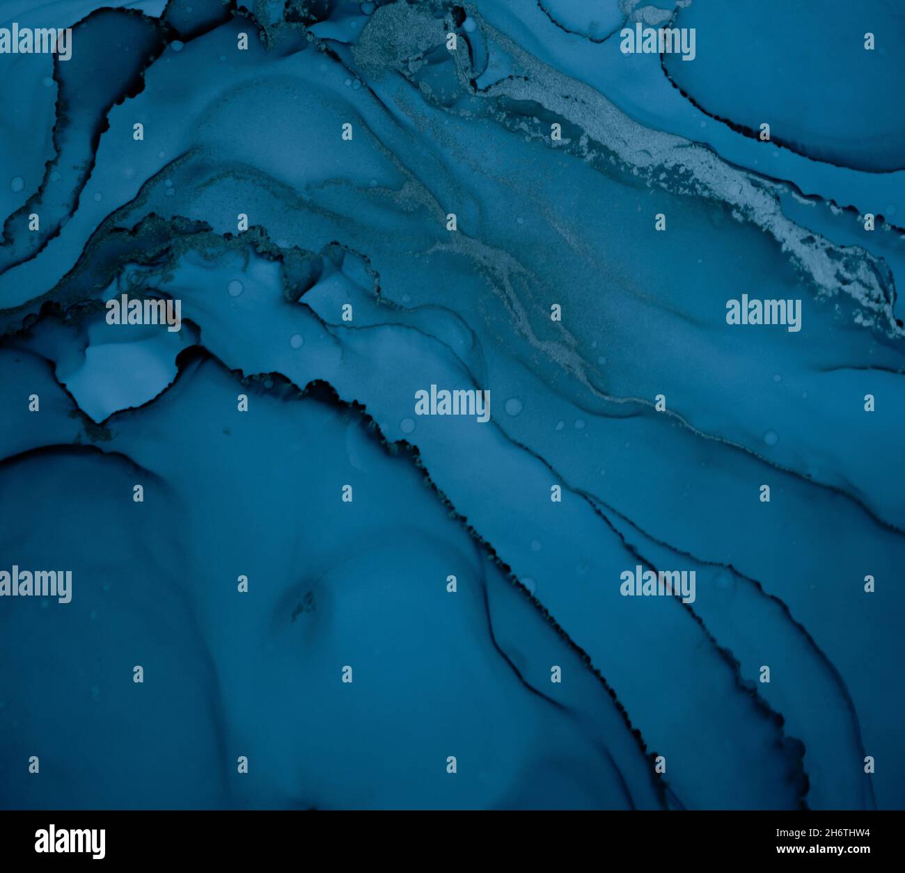 Ink Colours Mix Water. Oil Flow Wallpaper. Blue Stock Photo - Alamy
