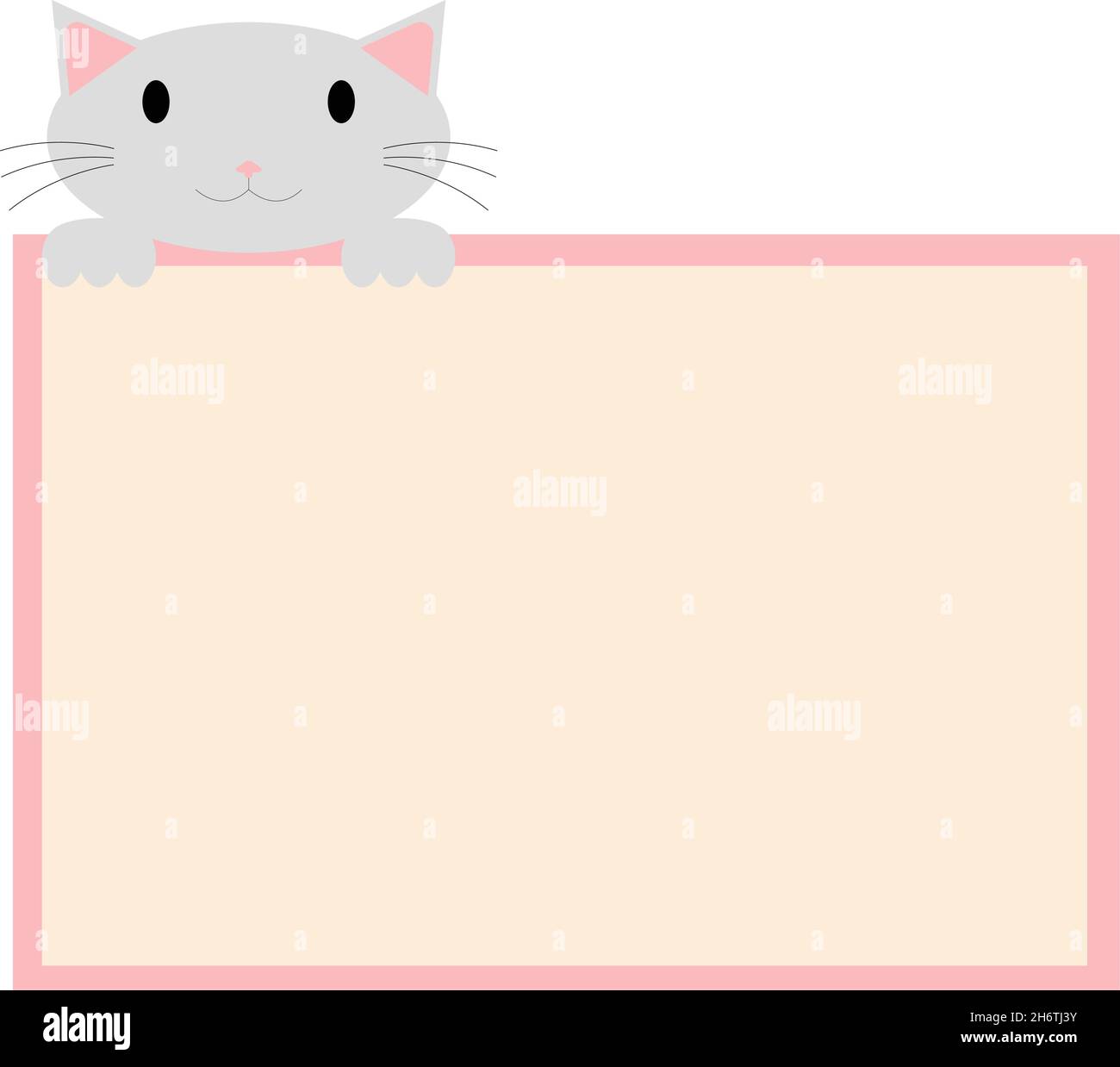 It is a note with a cute cat character. It can be used to record various information. Stock Vector