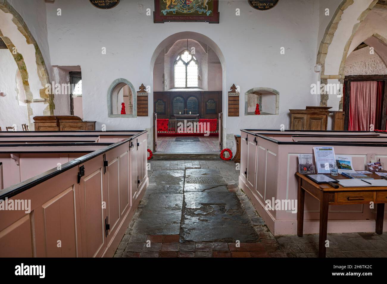 The interior of St Clements Church in Old Romney, Romney Marsh, Kent. Stock Photo