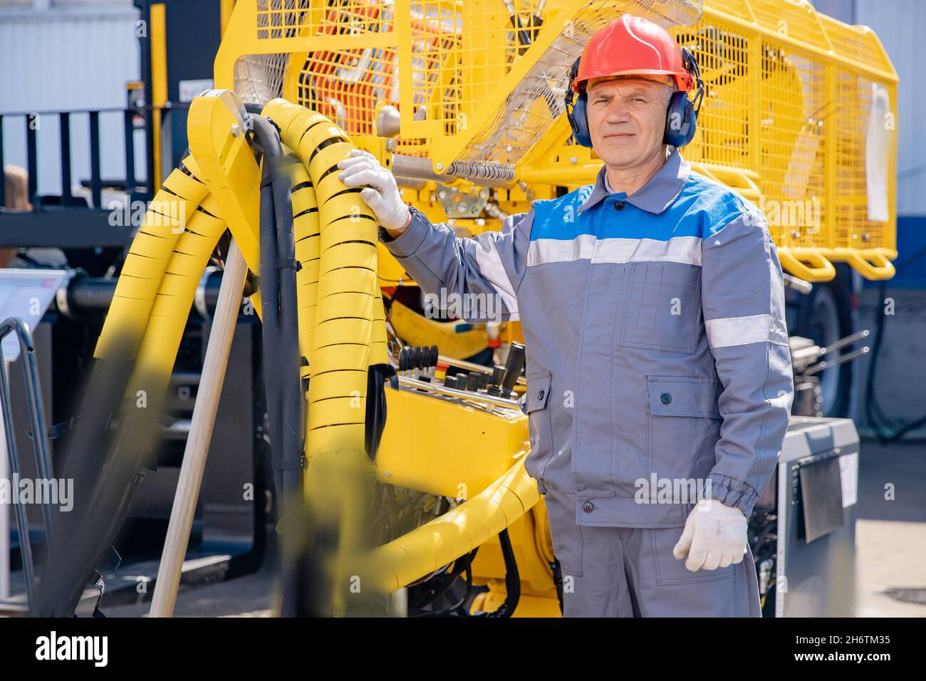 Industry offshore oil and gas, worker use operating drilling rig ...