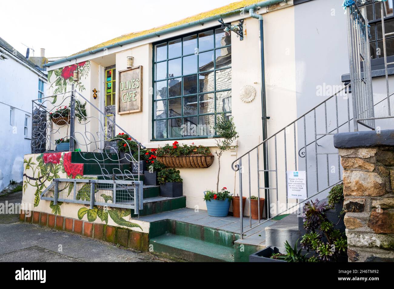 Olives Cafe in St Ives, Cornwall Stock Photo Alamy