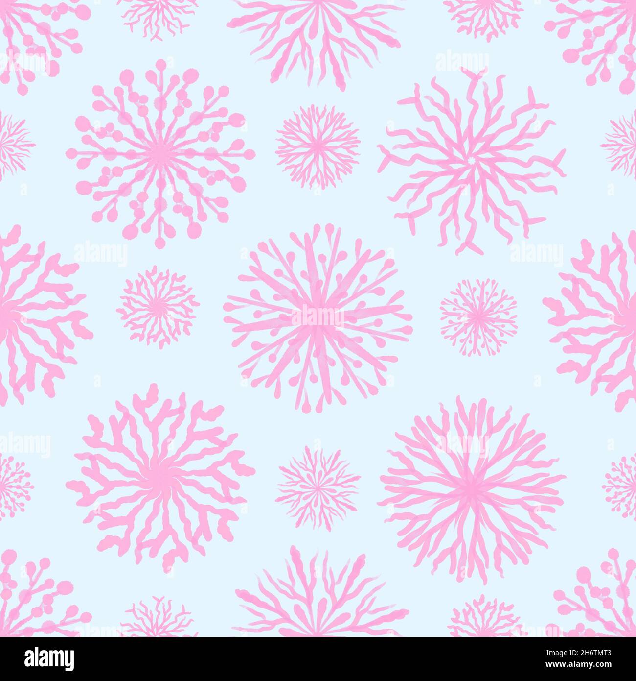 Seamless pink snowflake pattern hi-res stock photography and images - Alamy