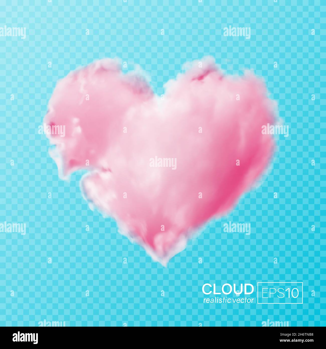 Heart shaped pink cloud on a transparent background Stock Vector Image ...