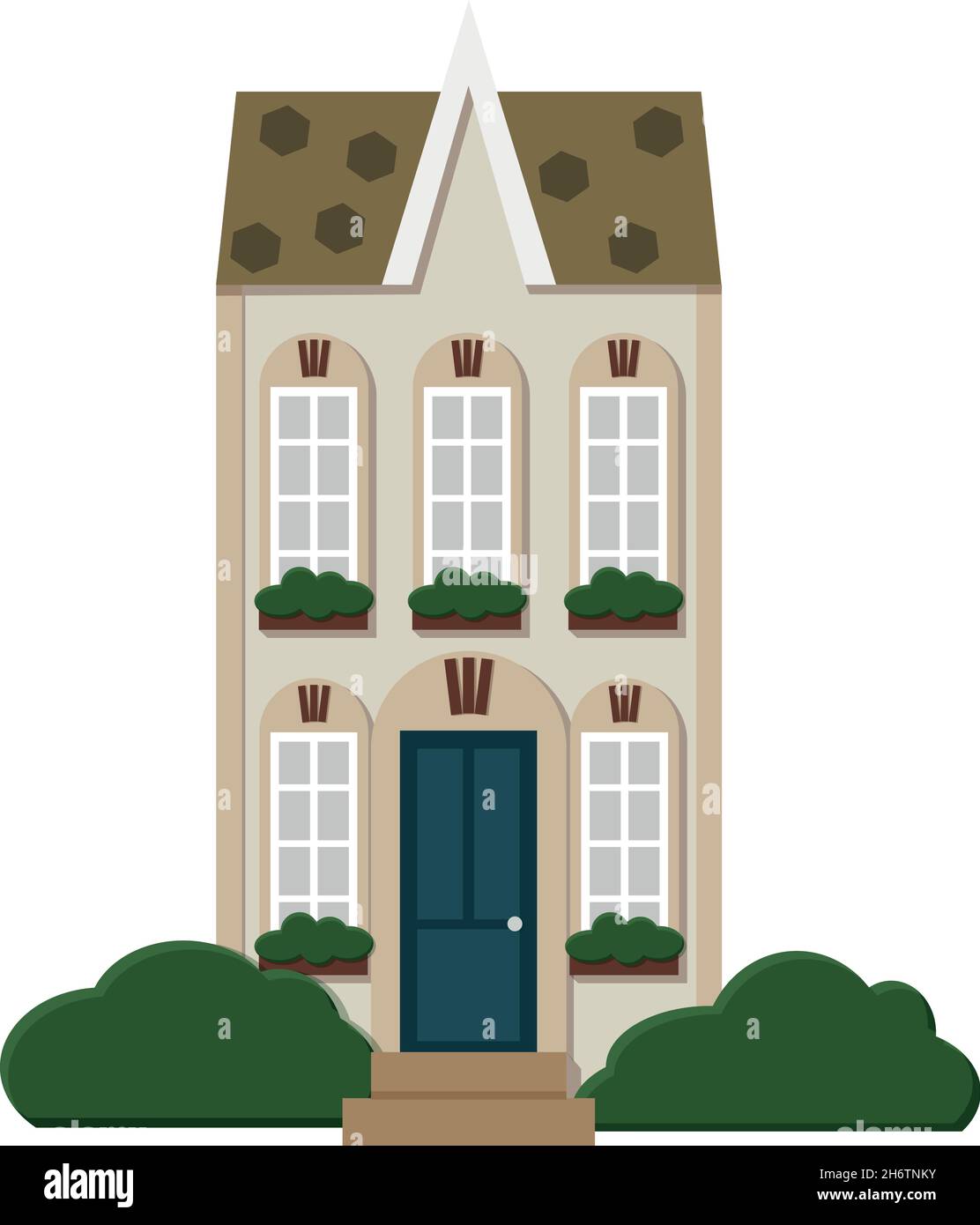 Amsterdam Netherland tall house architecture Stock Vector