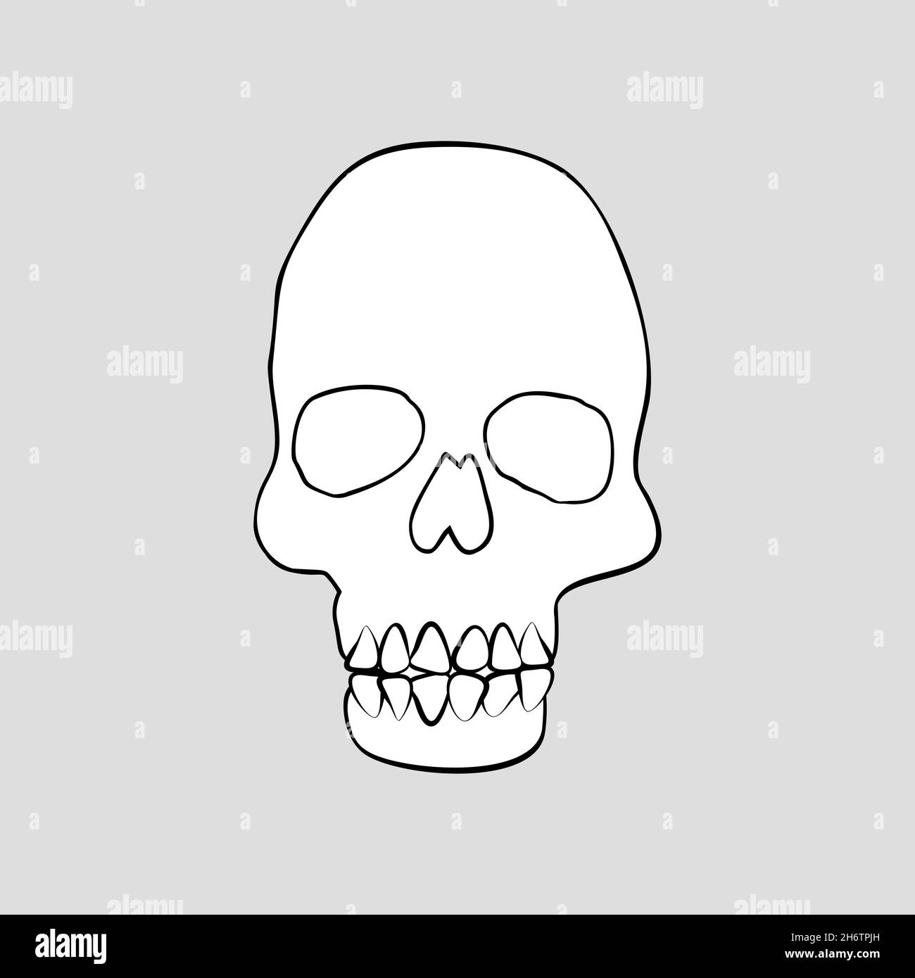 Vintage Mystic line art Skull Illustration. Stock Vector