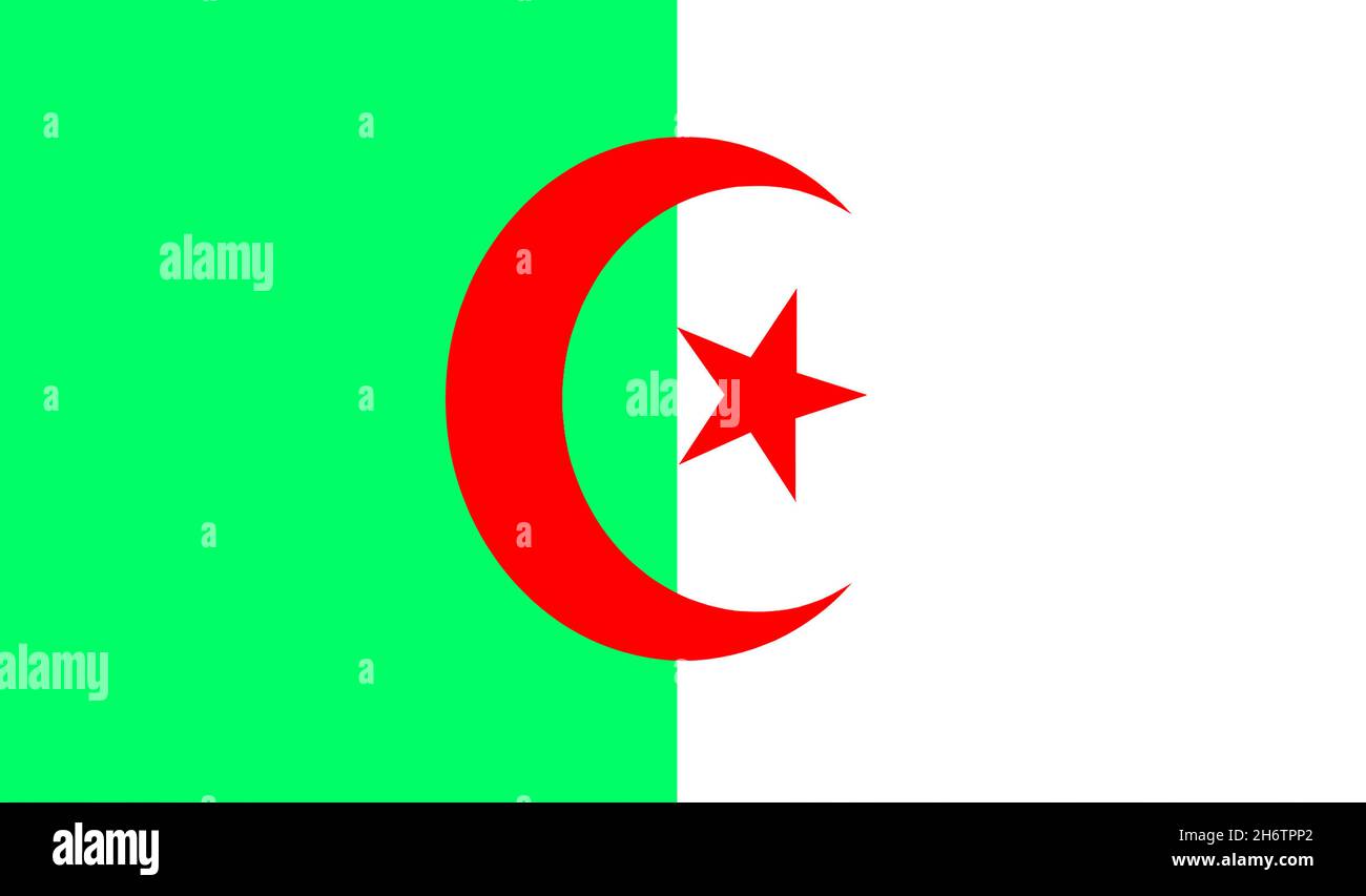 Nationalfahne von Algerien Stock Photo