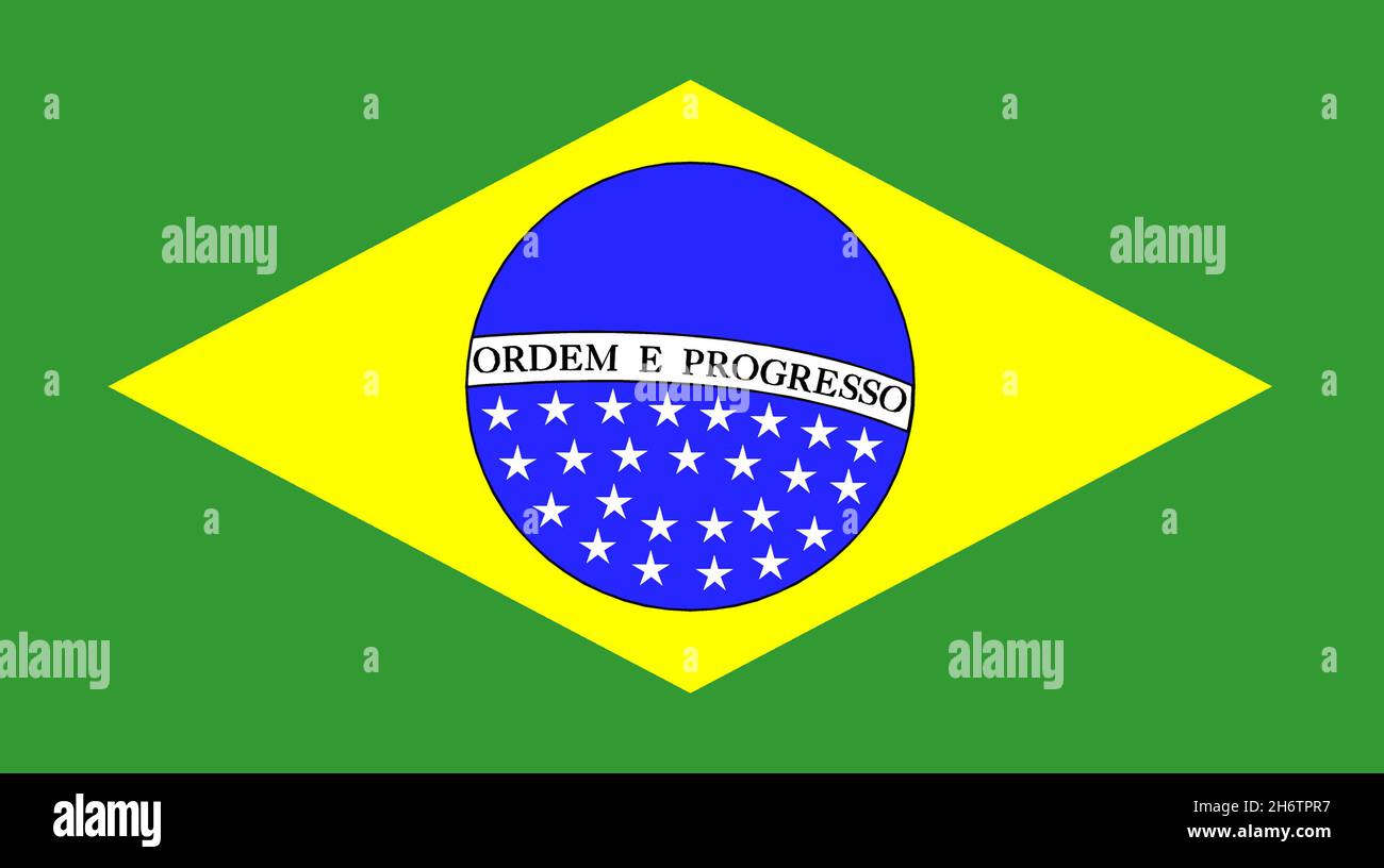 Nationalfahne von Brasilien Stock Photo
