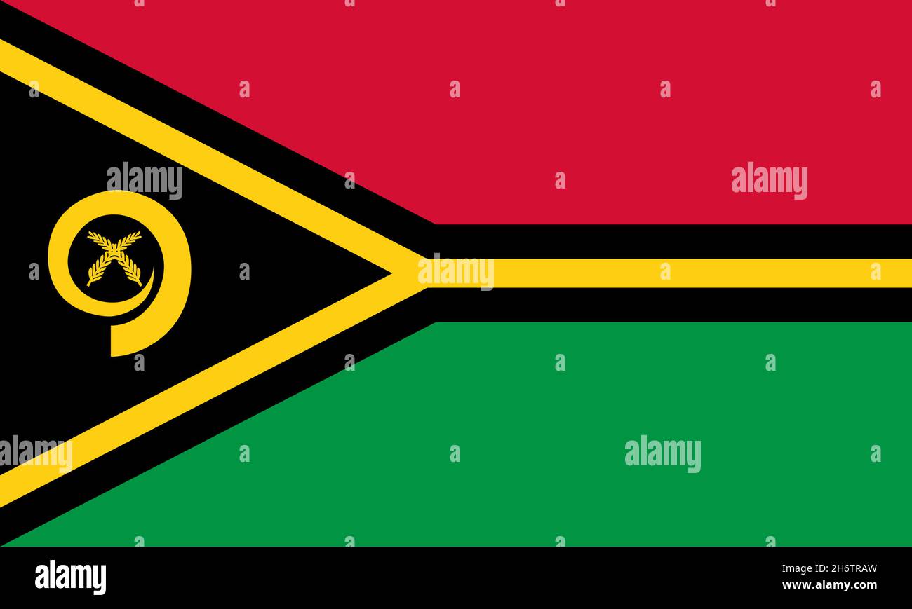 Nationalfahne von Vanuatu, Republic of Vanuatu, Inselstaat im Südpazifik Stock Photo