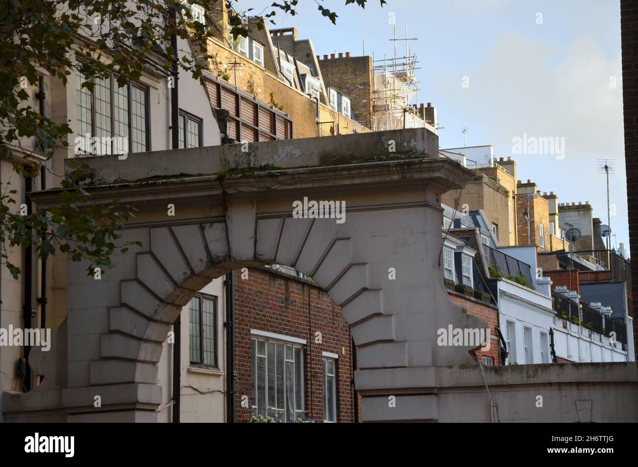 Some photos taken on an afternoon stroll through the lovely borough of Kensington and Chelsea, during the Fall, in London. Stock Photo