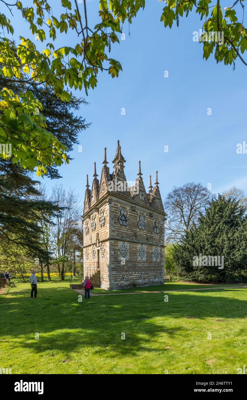 Rushton Triangular Lodge, a 1597 folly by Sir Thomas Tresham, near Kettering, Northamptonshire, UK; now in the care of English Heritage Stock Photo