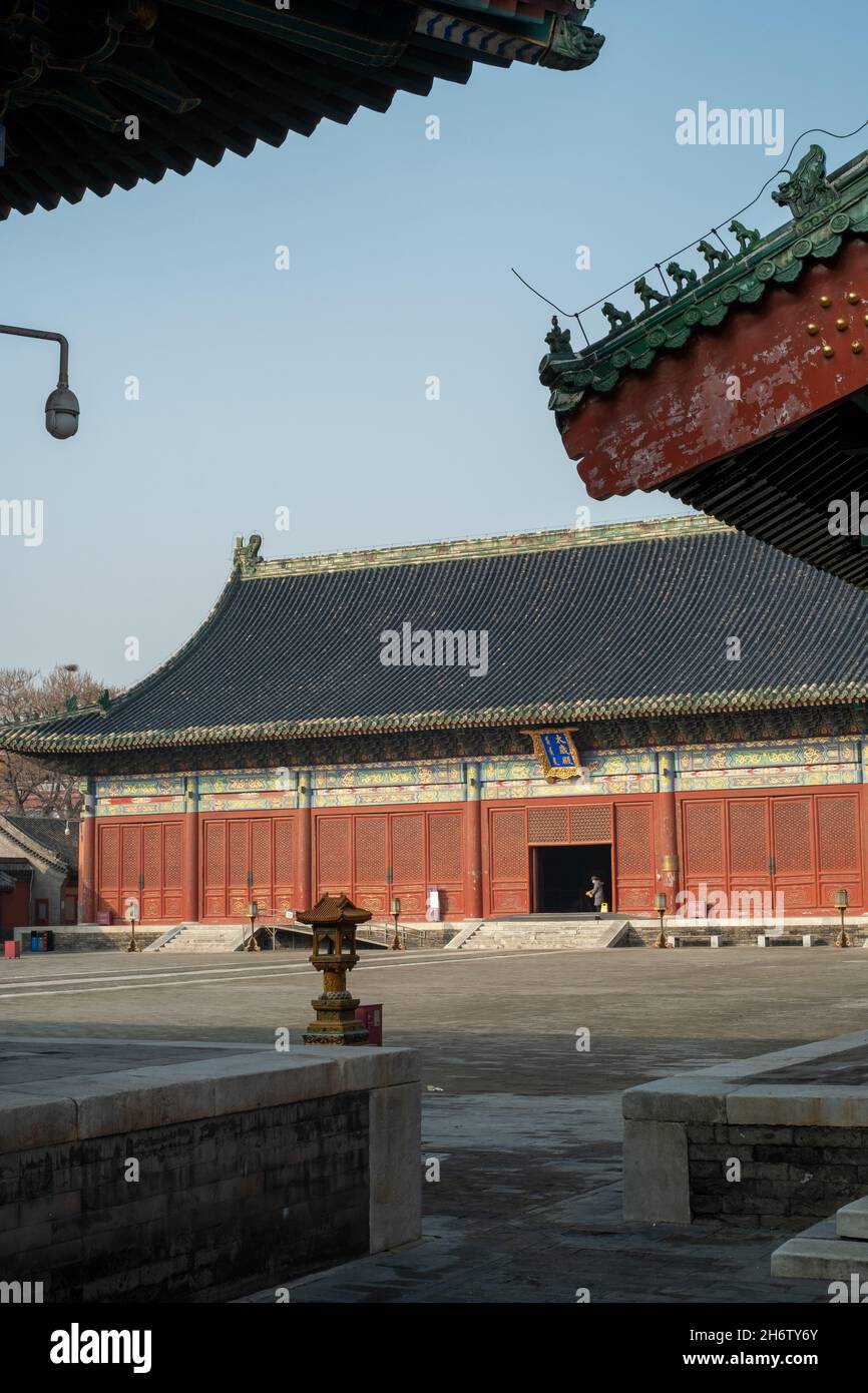 Taisui (Jupiter) Hall Complex in Xiannongtan (Temple of Agriculture) in Beijing, China. Stock Photo