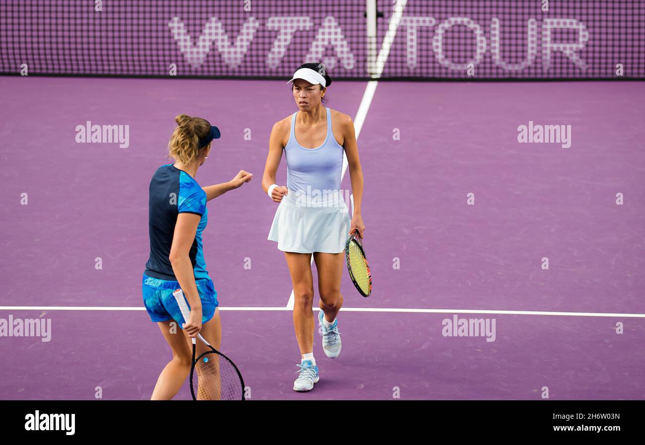 Su-Wei Hsieh of Chinese Taipeh & Elise Mertens of Belgium in action