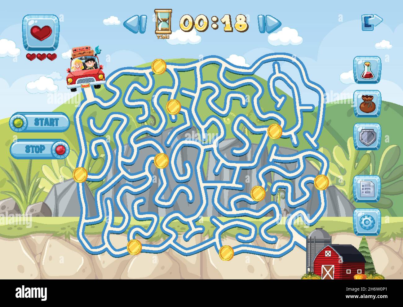 Maze game template for kid illustration Stock Vector Image & Art - Alamy