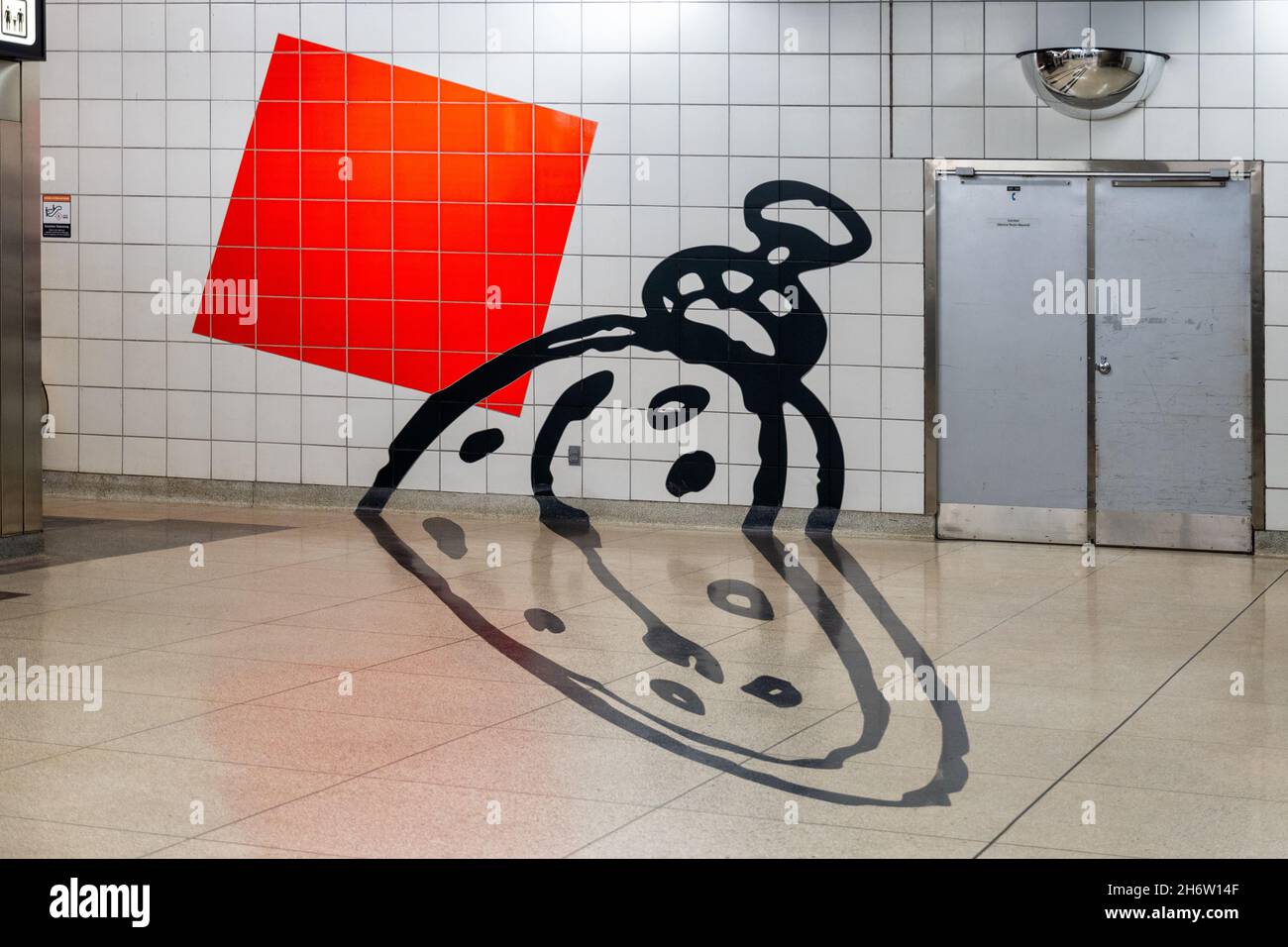 Urban art design to manage the direction of the commuters flow in Bayview Subway Station which is part of the public transportation (TTC).Nov. 18, 202 Stock Photo