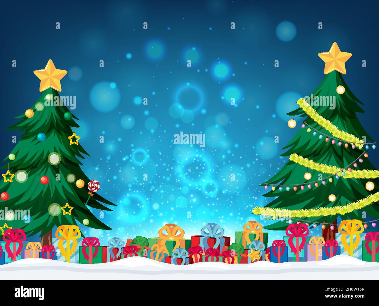 Christmas background with tree and gift boxes illustration Stock Vector ...