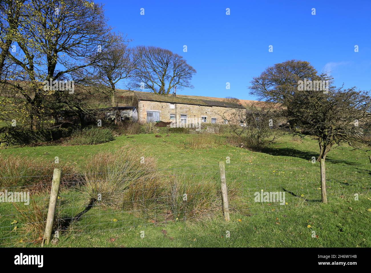 Rushup Edge Farm, Castleton, Hope Valley, High Peak, Derbyshire, East Midlands, England, Great Britain, UK, Europe Stock Photo