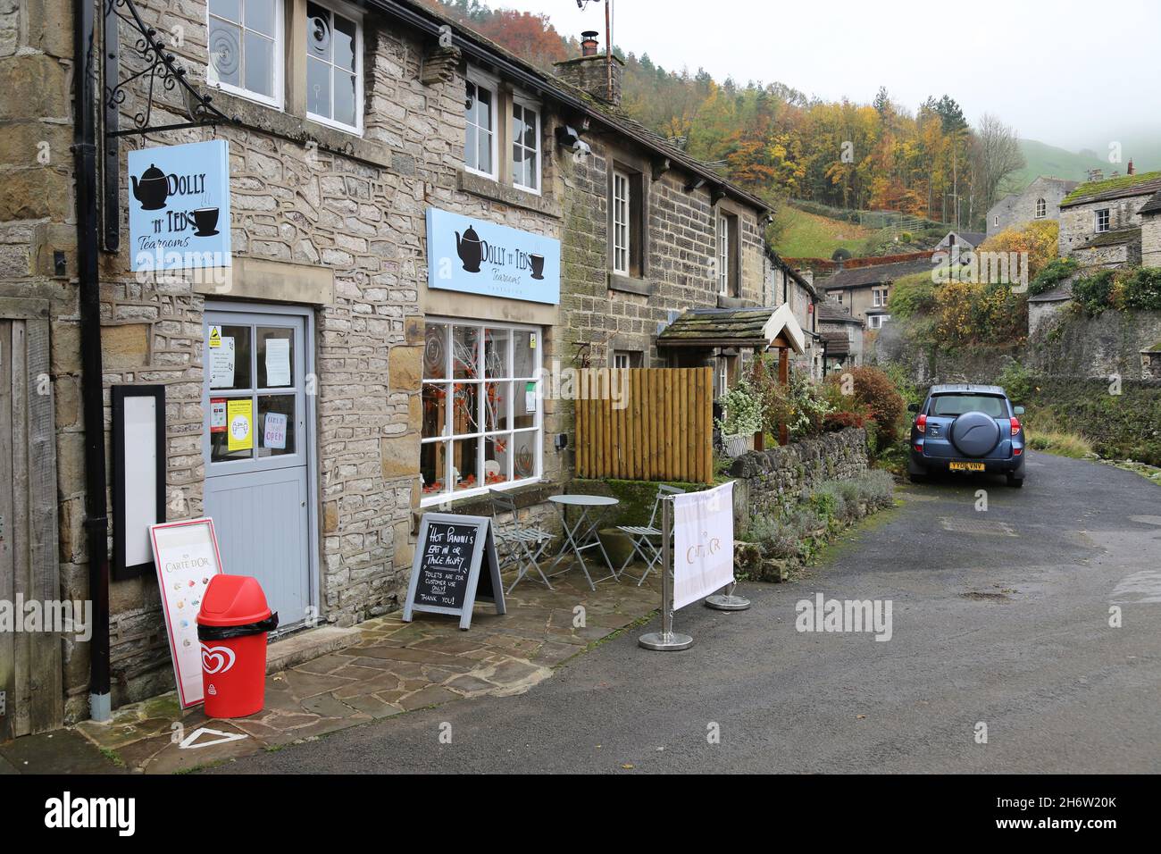 Dolly 'n' Ted's Tearooms, Styones Bottom, Castleton, Hope Valley, High Peak, Derbyshire, East Midlands, England, Great Britain, UK, Europe Stock Photo