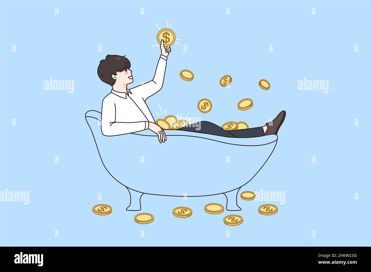 Man sitting in bath Stock Vector Images Alamy