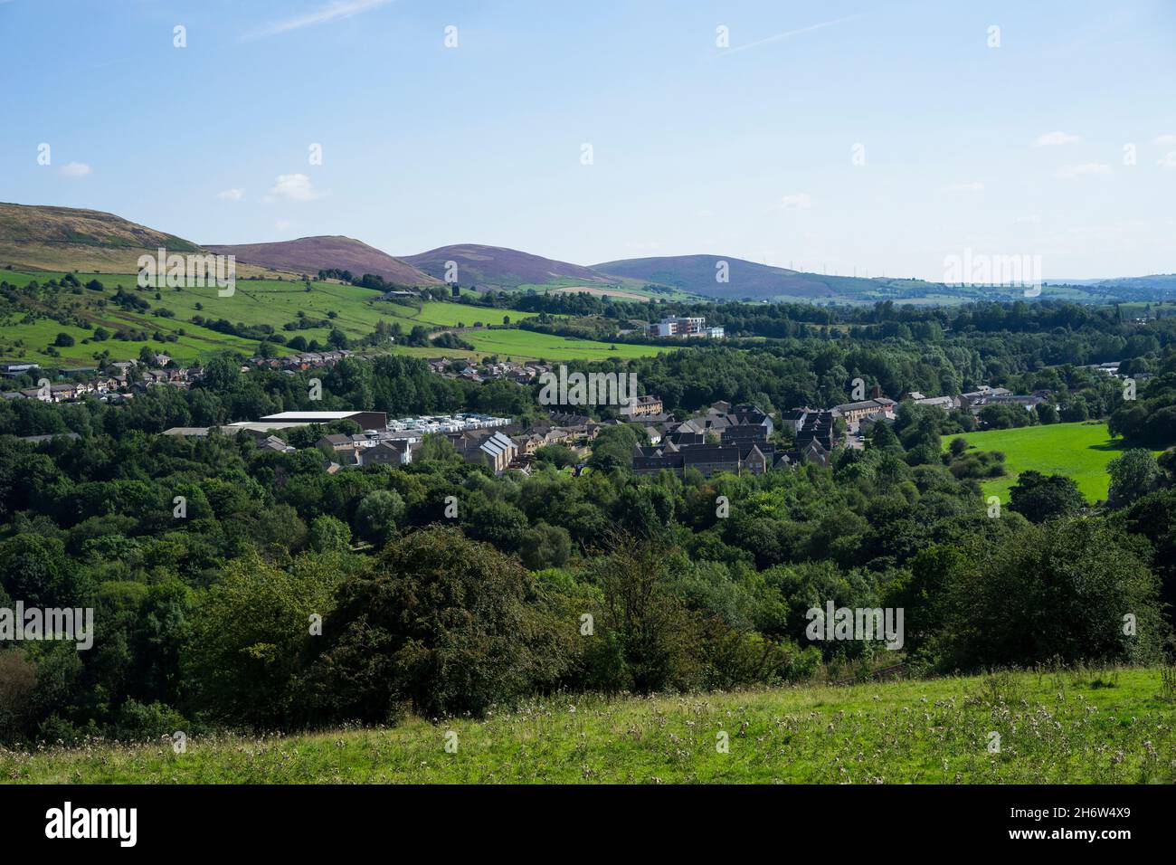 Looking towards Millbrook and Stalybridge from Grasscroft, Saddleworth ...