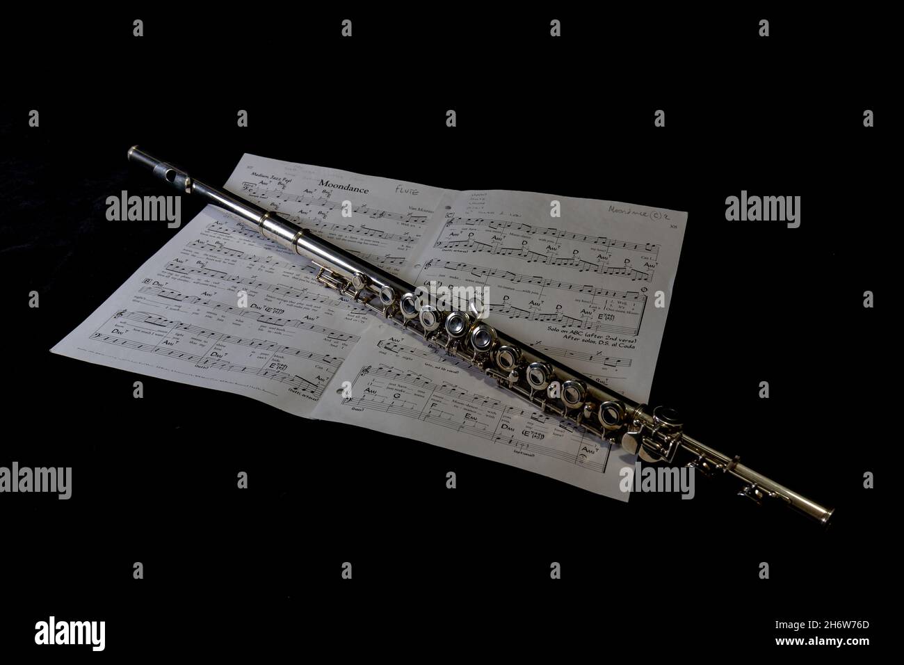 Flute and Moondance Stock Photo