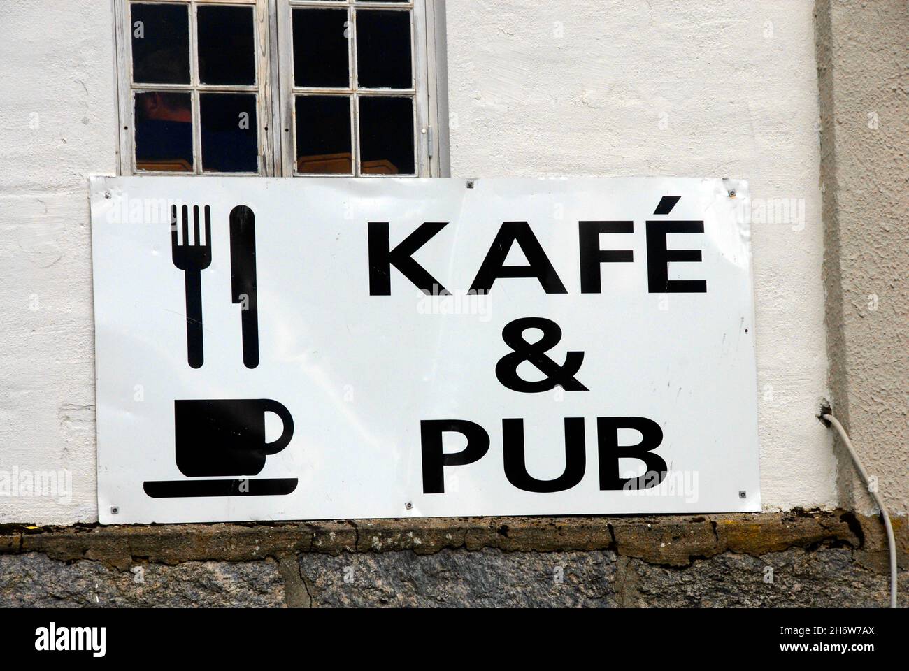 Sign for café & pub, Olden, Norway Stock Photo