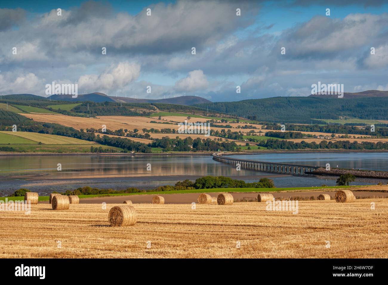 Towards the Cromarty Firth from Dingwall, Highland Region Stock Photo