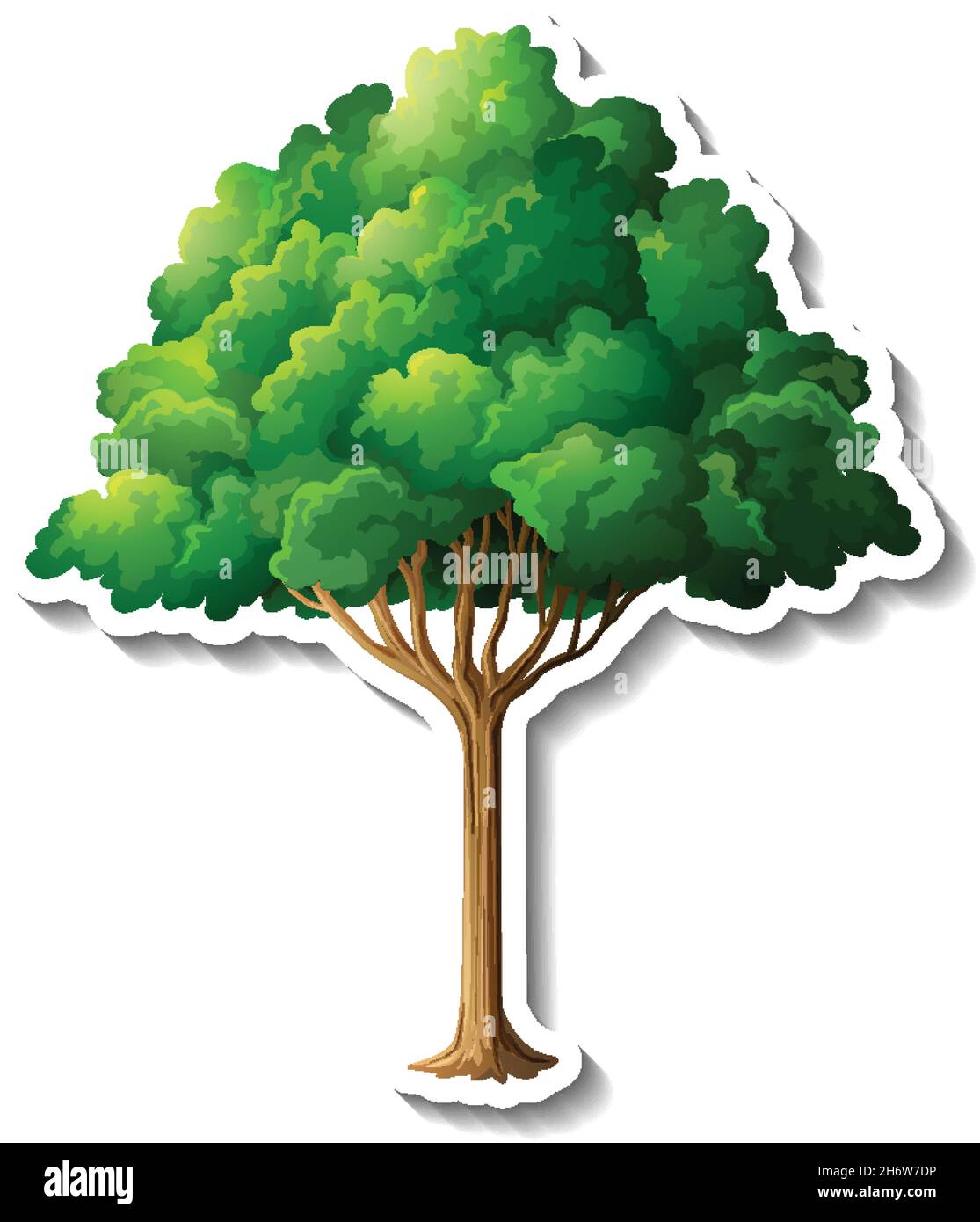 Tree sticker on white background illustration Stock Vector Image & Art