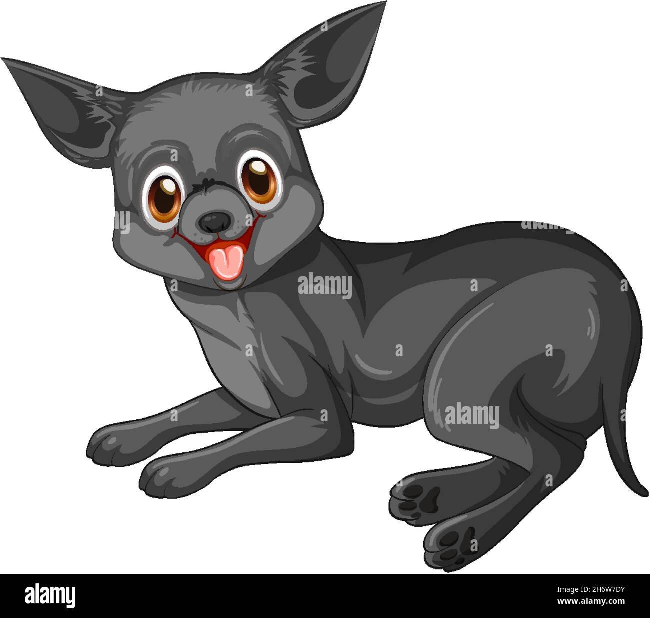 Black chihuahua dog cartoon on white background illustration Stock Vector  Image & Art - Alamy
