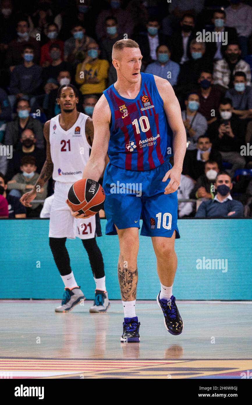 Rolands Smits of FC Barcelona during the Turkish Airlines EuroLeague  Basketball match between FC Barcelona and CSKA Moscow on November 17, 2021  at Palau Blaugrana in Barcelona, Spain - Photo: Javier  Borrego/DPPI/LiveMedia