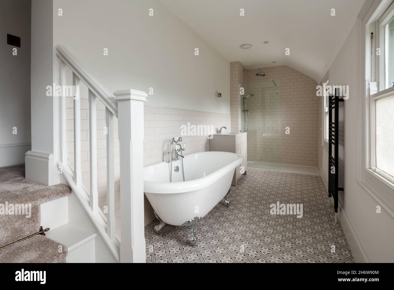 Wratting, England August 19 2019 British bathroom refitted with