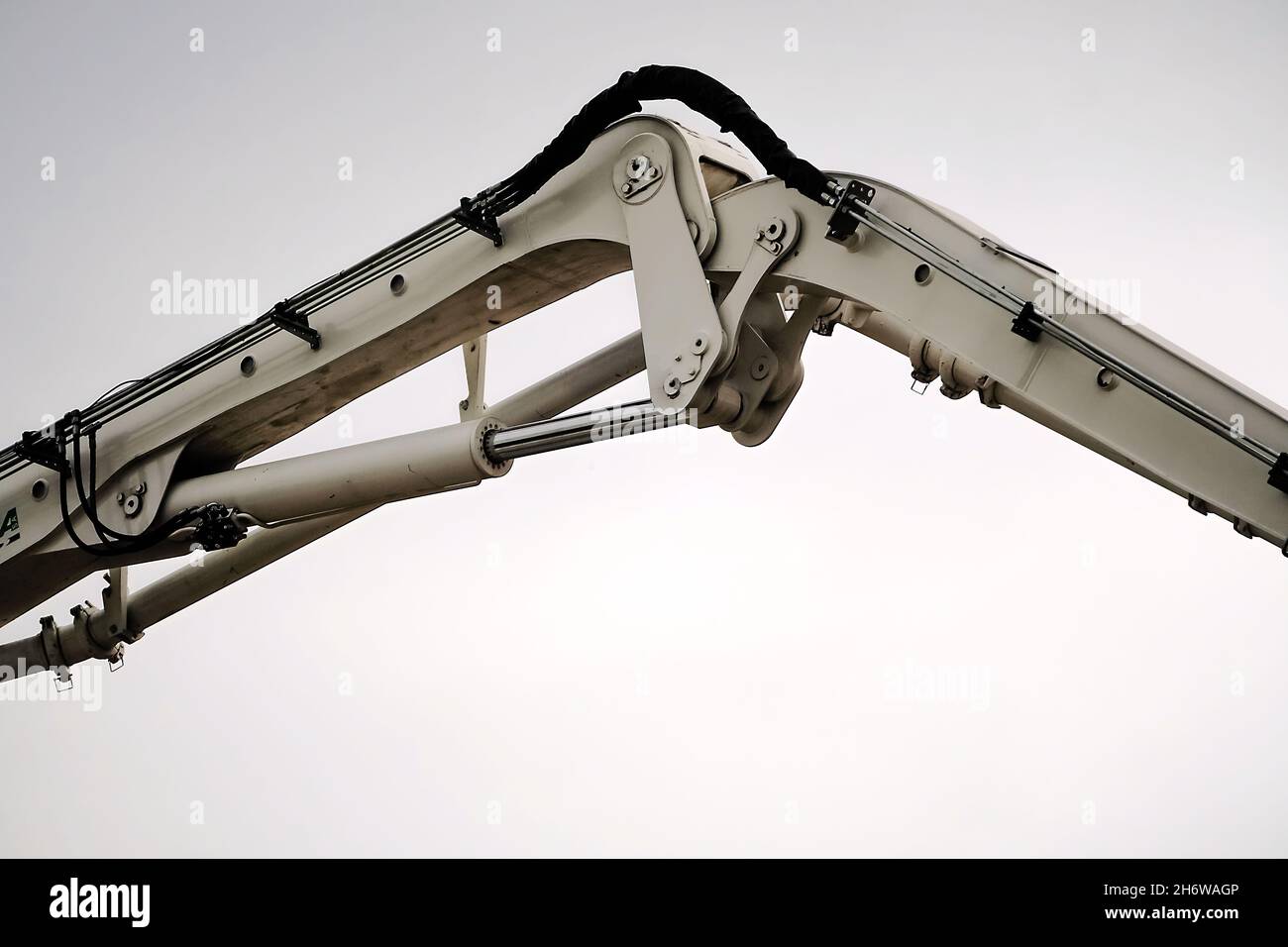 Articulated or telescopic boom lift for working at heights Stock Photo