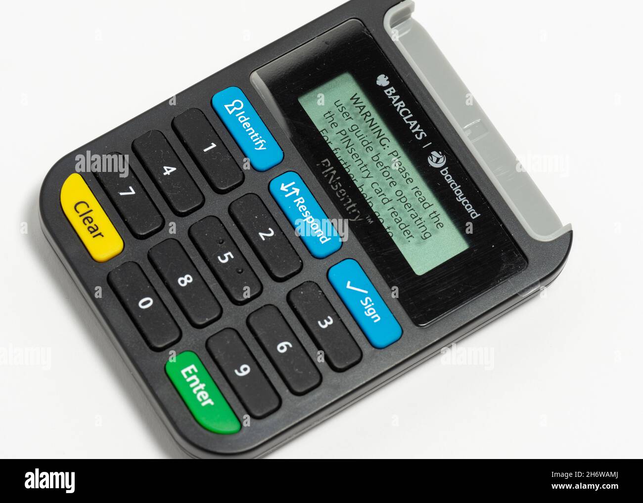 New Barclays Pinsentry card reader device on white Stock Photo