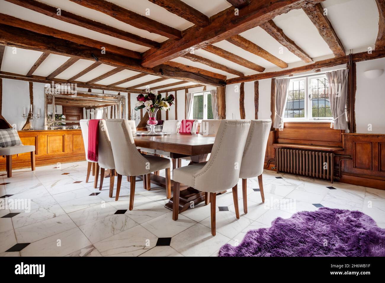 Traditional beamed ceiling dining room hi-res stock photography and ...