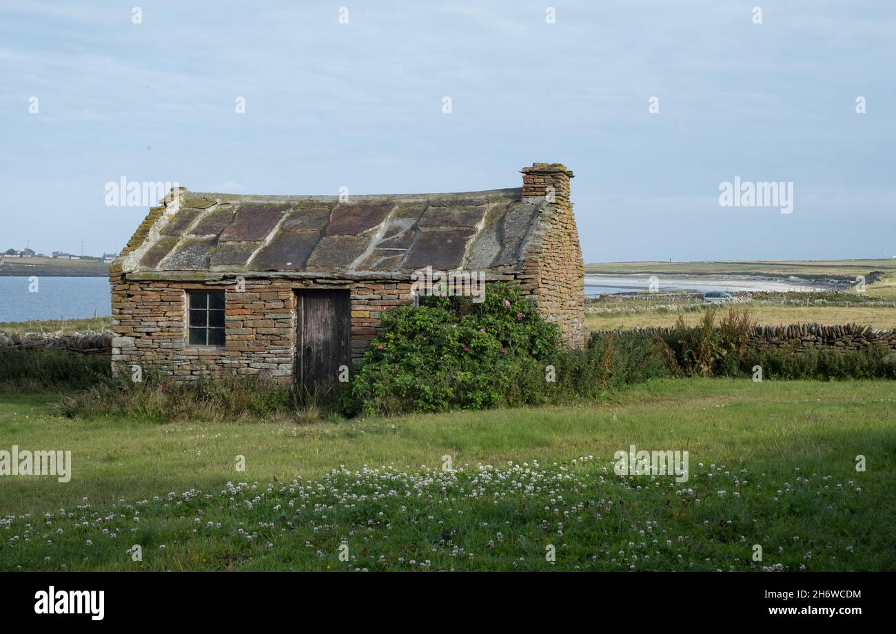 Old smithy on the island of North Ronaldsay in Orkney Stock Photo