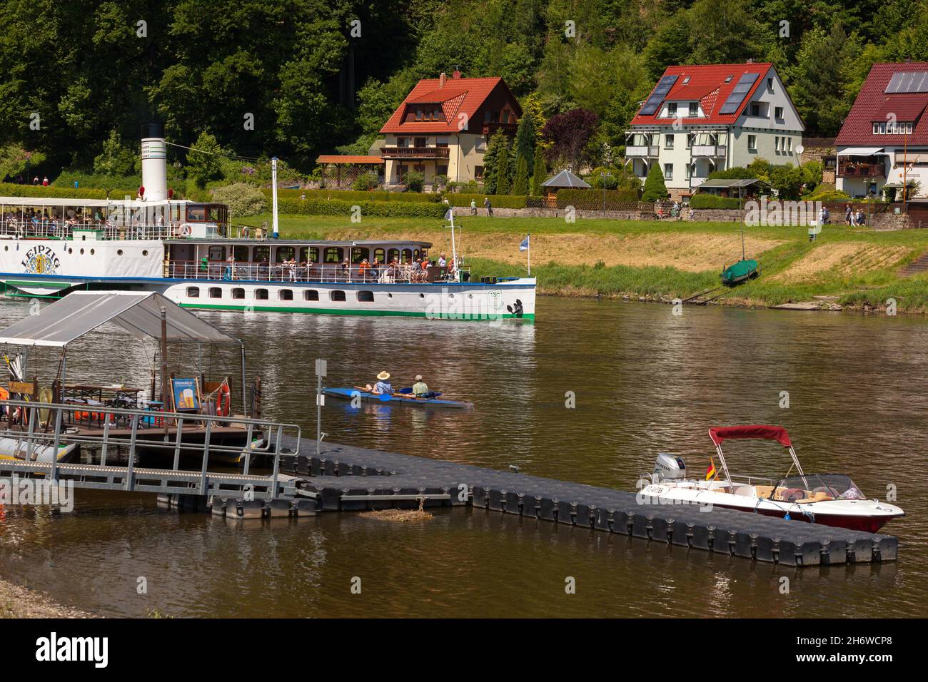 Elbe river cruise Germany Saxony Stock Photo
