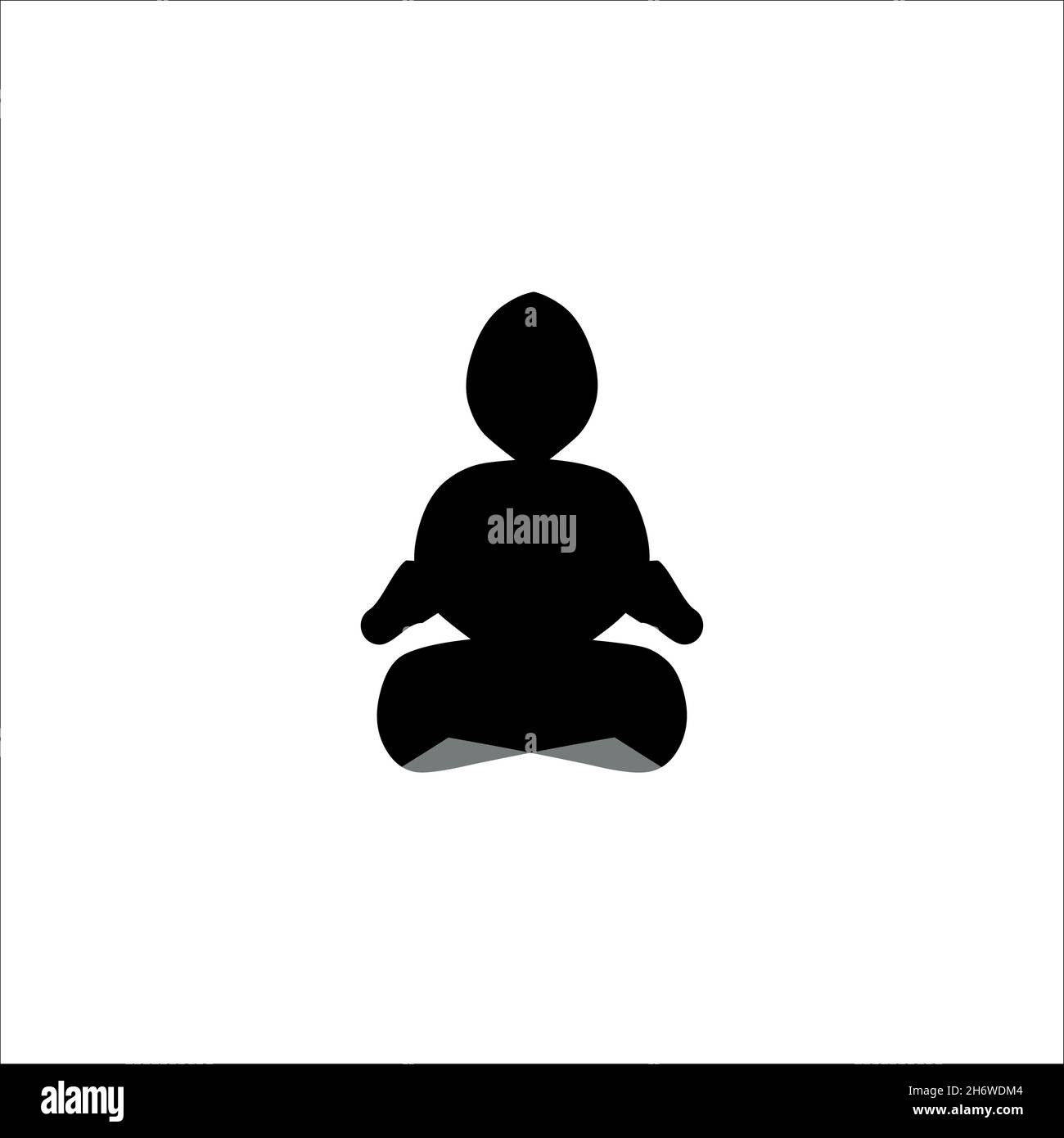 Yoga flat icon. Simple style yoga meditation lessons poster background ...