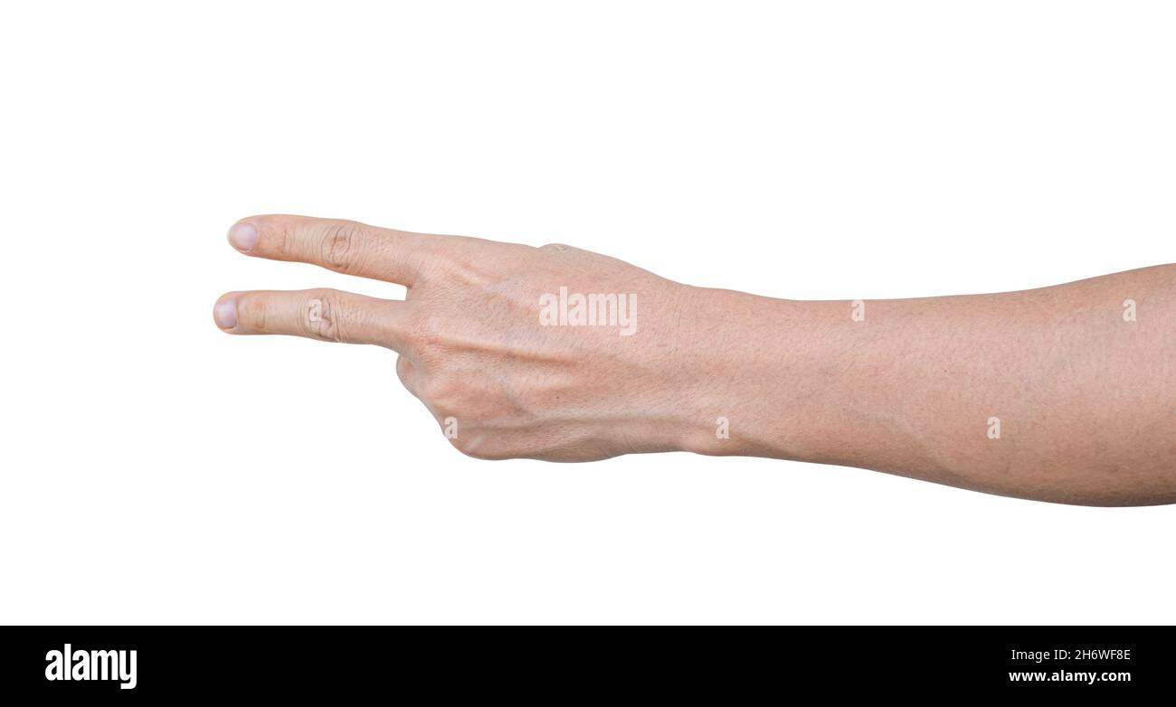 Man hand isolated on white background with clipping path Stock Photo ...