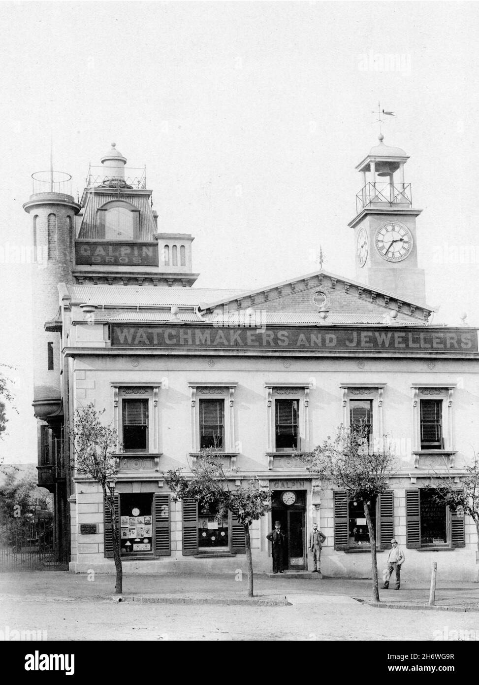 Historic image of 'Galpin Brothers' Establishment', now the Observatory Museum, Grahamstown, South Africa, photographed in the 1890s. Stock Photo