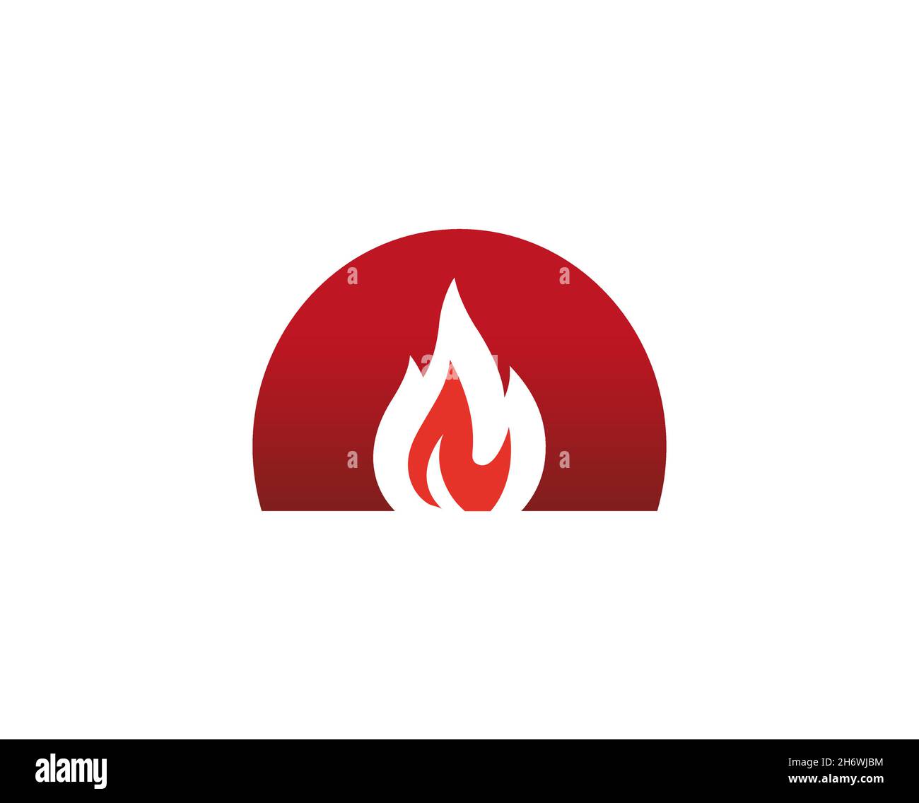 Creative Circle Oven Fire Logo Design Vector Symbol Illustration Stock Vector