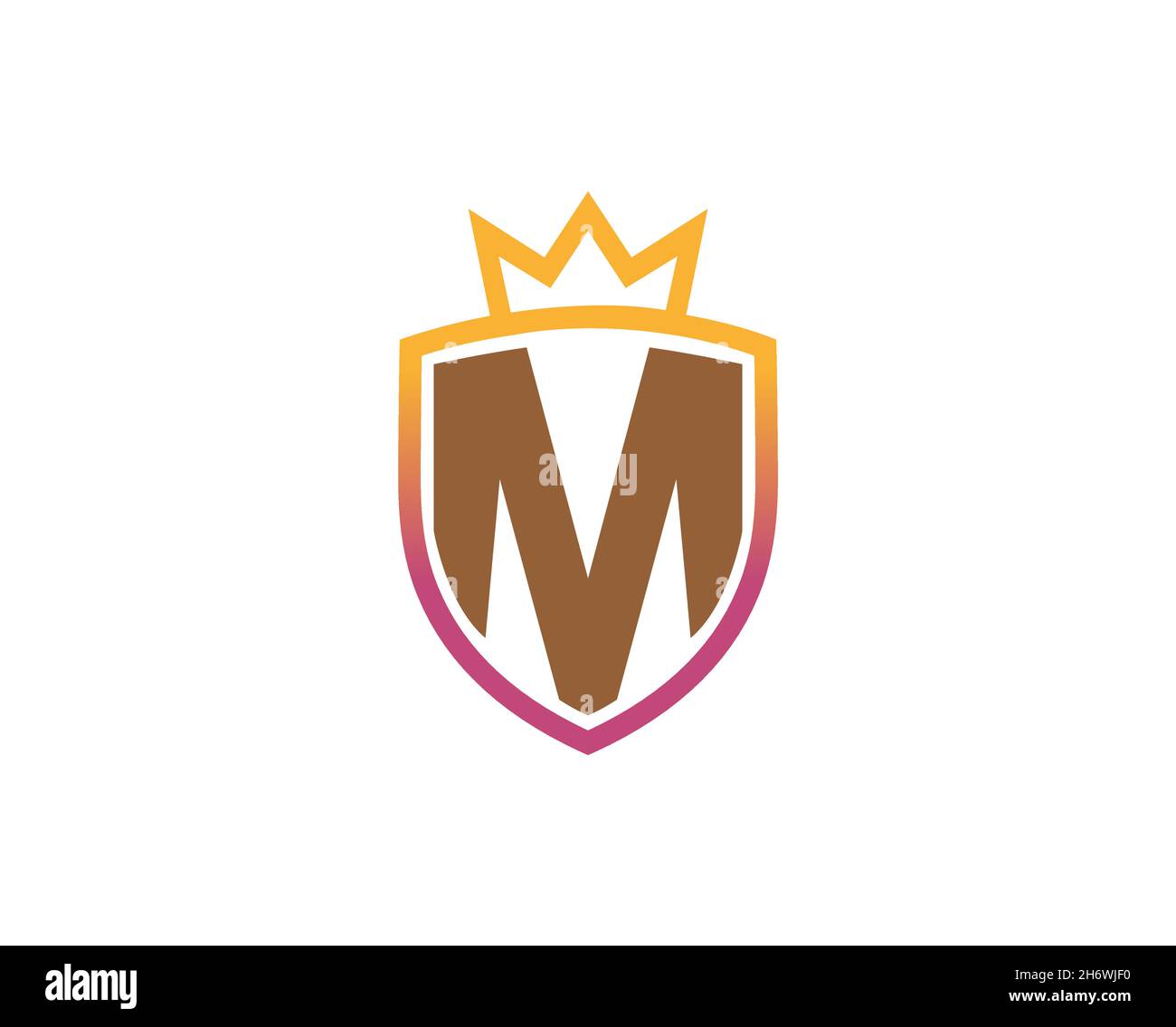 Shield M Letter Crown Logo Design Vector Symbol Illustration Stock ...