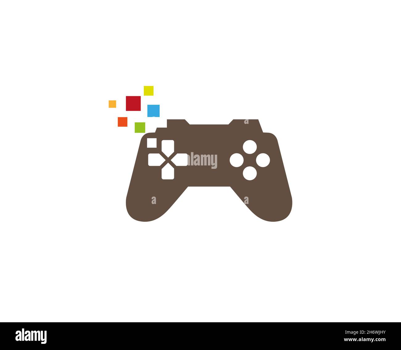 Creative Gamepad Pixel Logo Design Vector Symbol Illustration Stock Vector