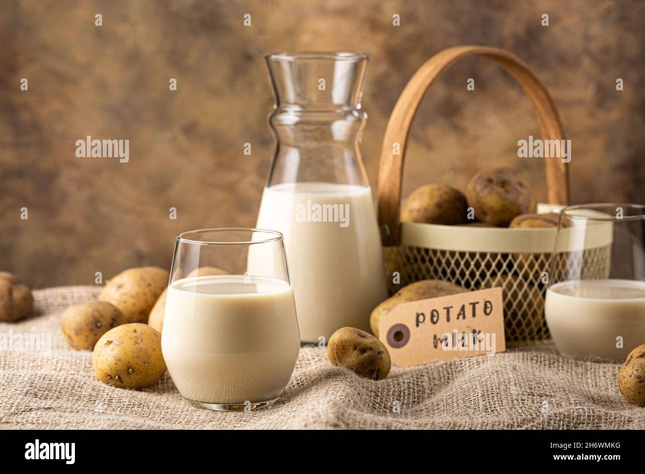 Potato milk alternative non dairy drink Stock Photo