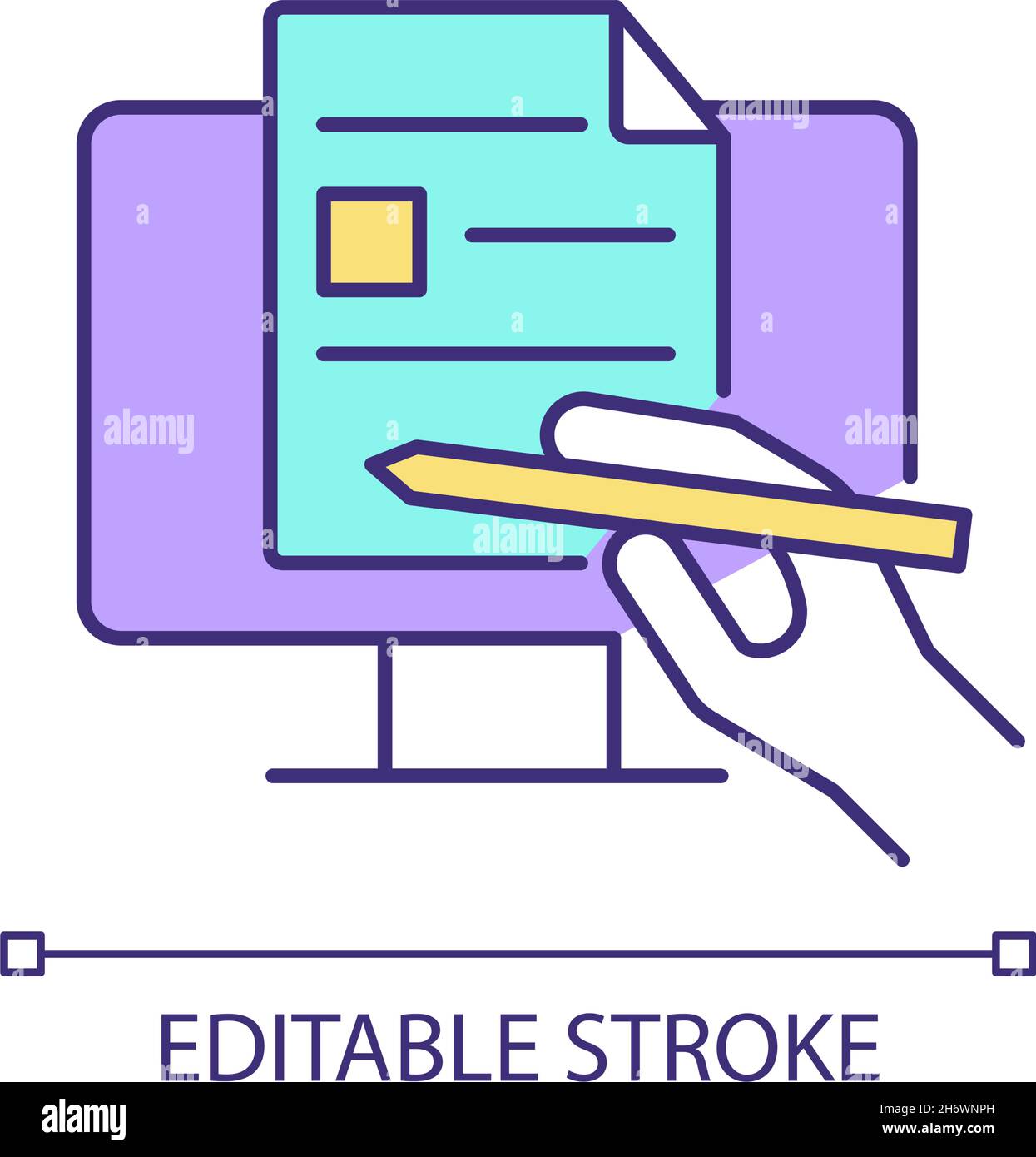 Digital writing RGB color icon Stock Vector