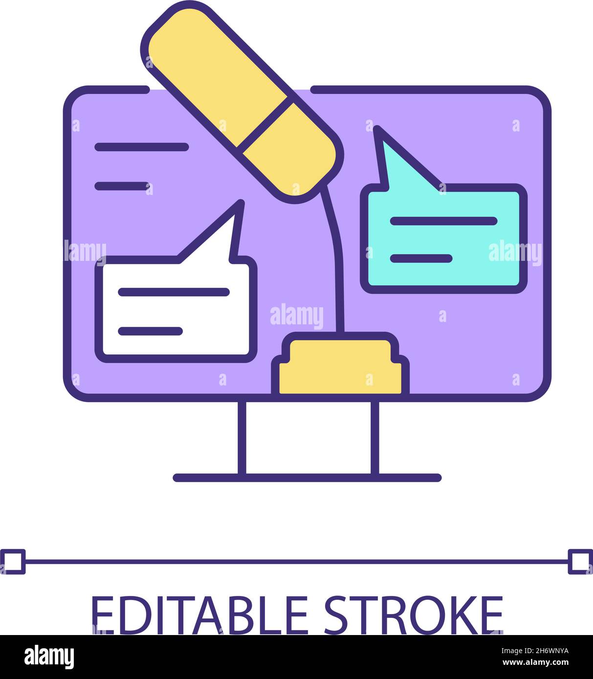 Digital oratory RGB color icon Stock Vector
