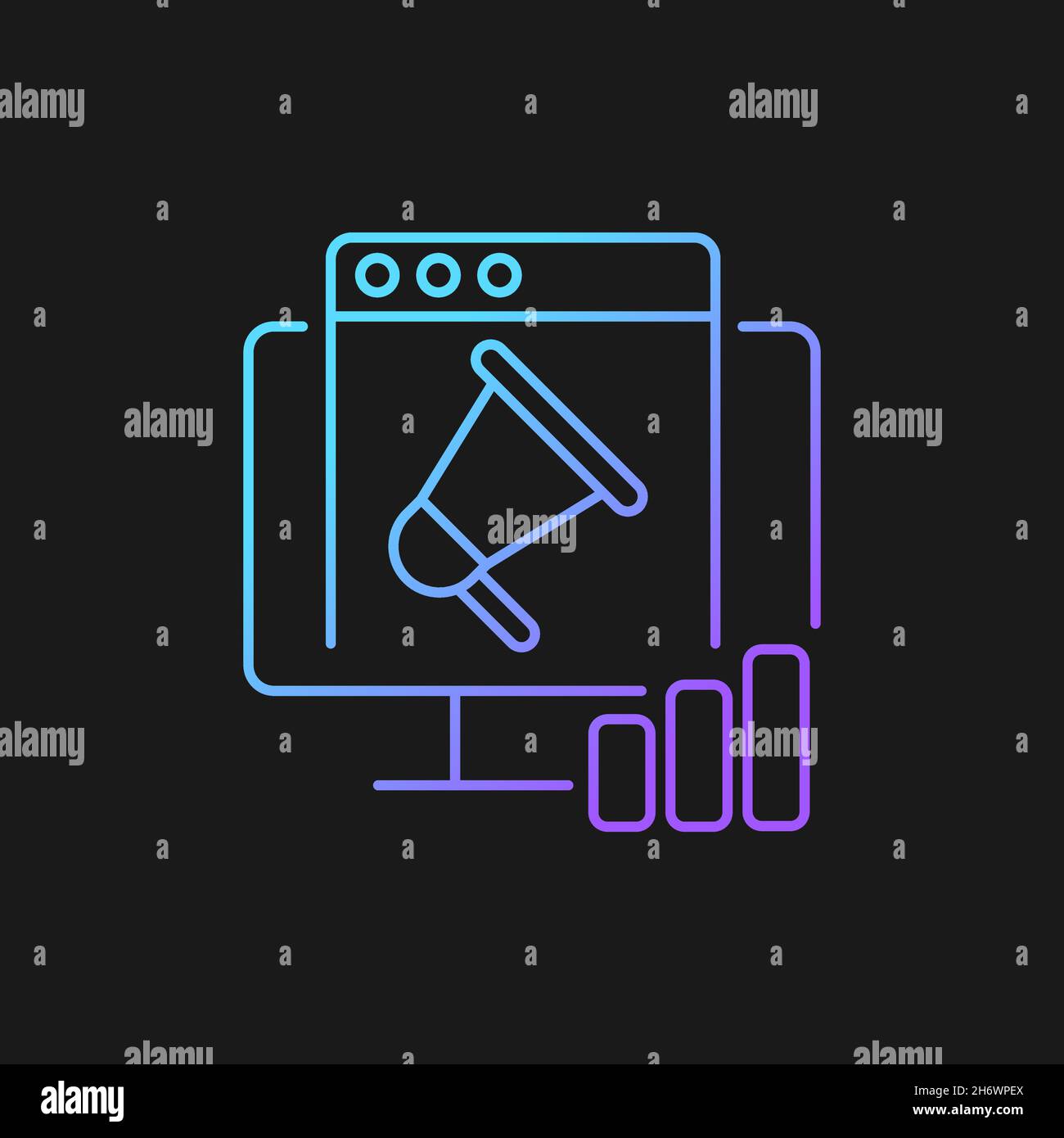 Digital marketing gradient vector icon for dark theme Stock Vector ...