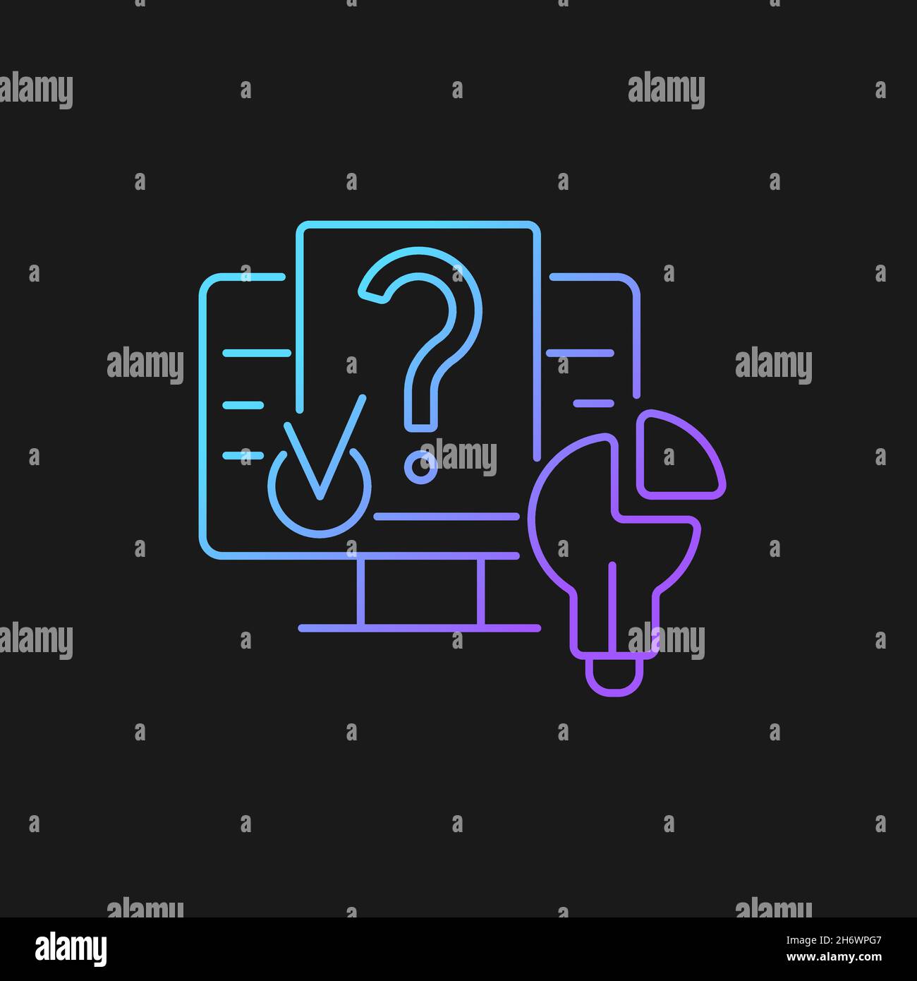 Digital problem solving gradient vector icon for dark theme Stock ...