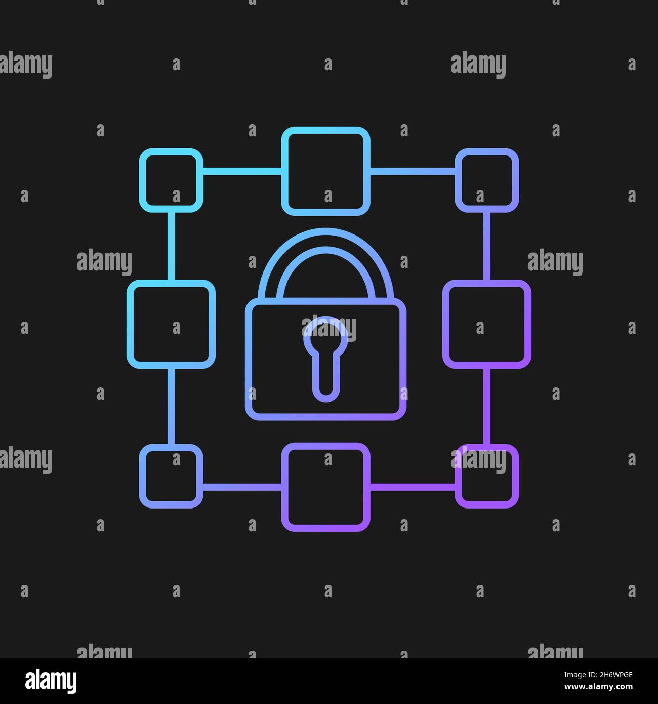 Blockchain gradient vector icon for dark theme Stock Vector Image & Art ...