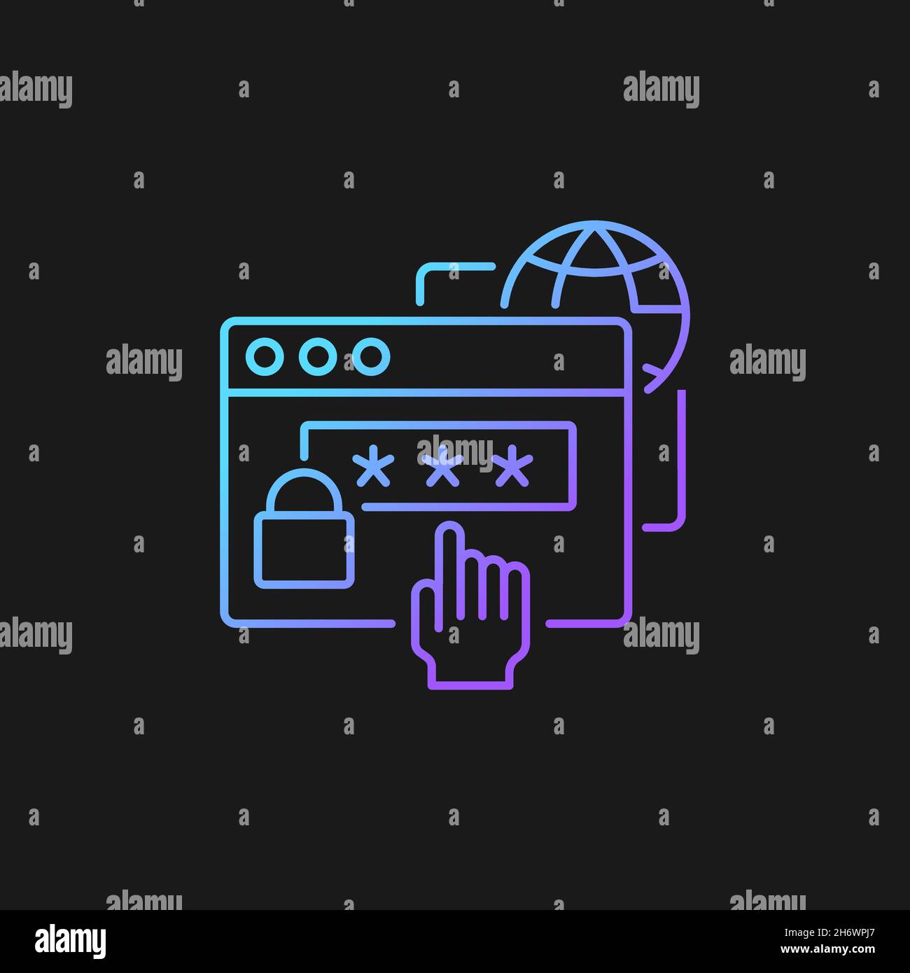 Digital foundation skills gradient vector icon for dark theme Stock Vector