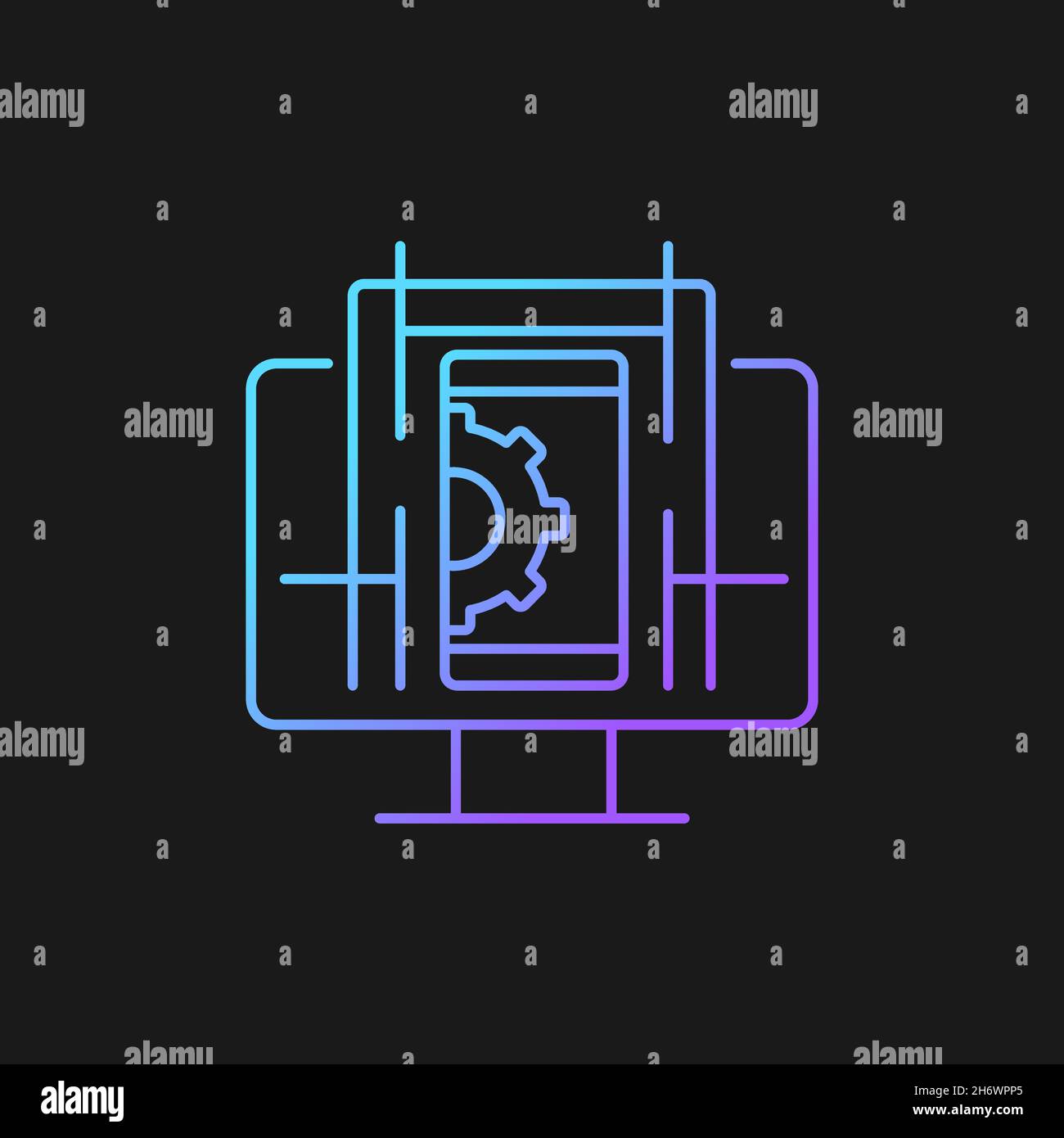 User experience design gradient vector icon for dark theme Stock Vector ...