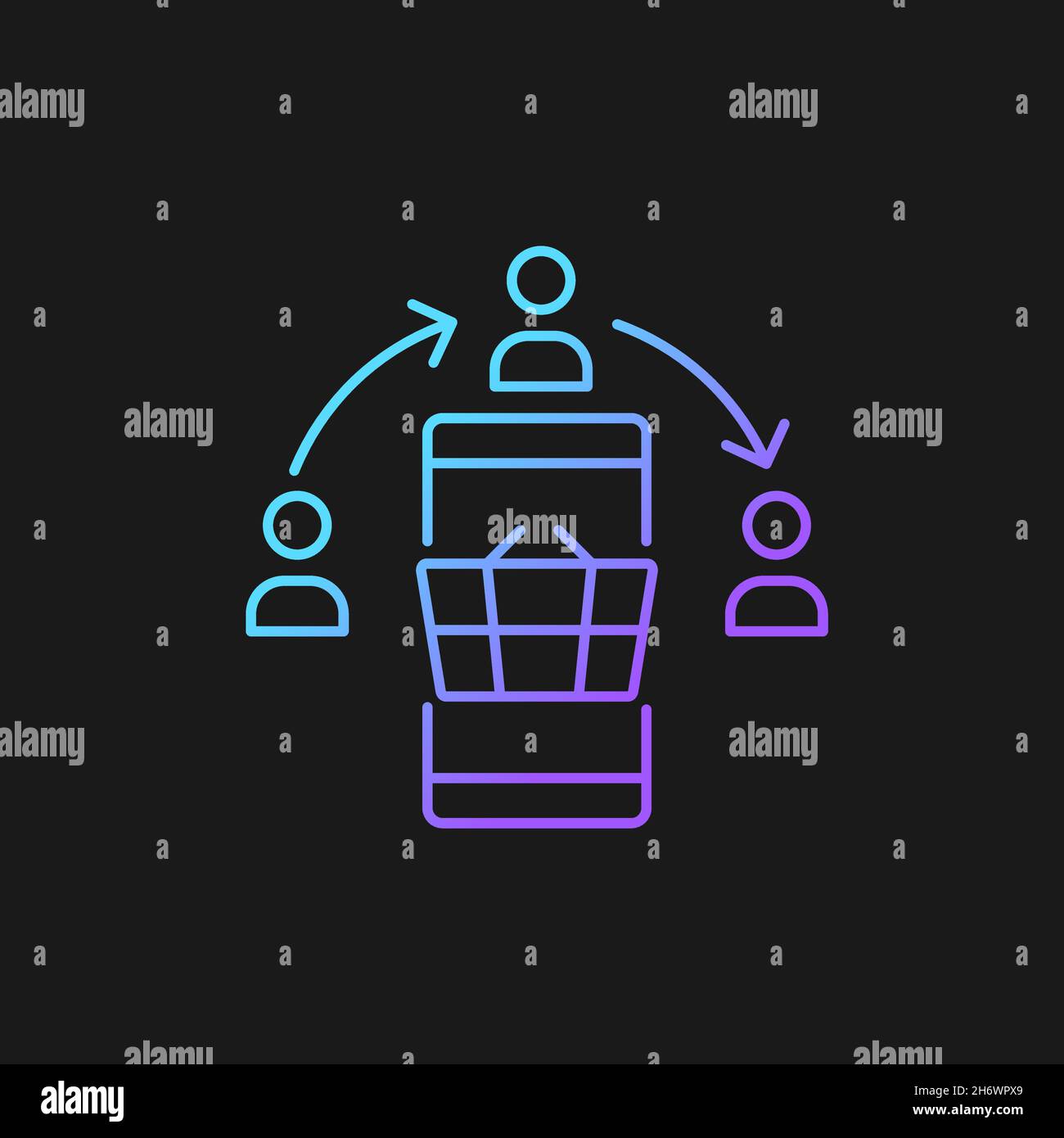 Social selling strategy gradient vector icon for dark theme Stock Vector